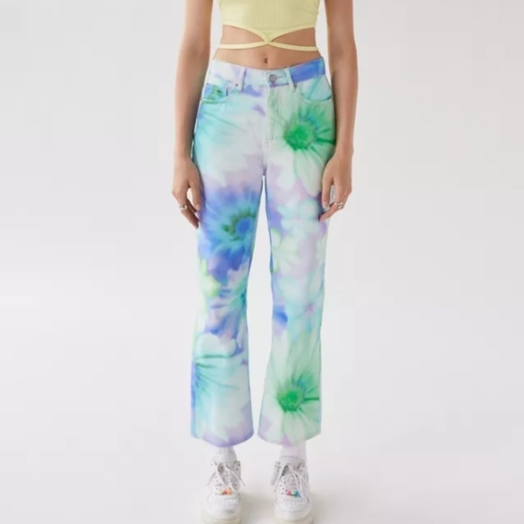 NWT BDG Urban Outfitters Women’s Floral Multicolor Tie Dye Cowboy Jeans Size 27 - Picture 6 of 17